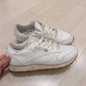 White Reebok Classic Leather Shoes